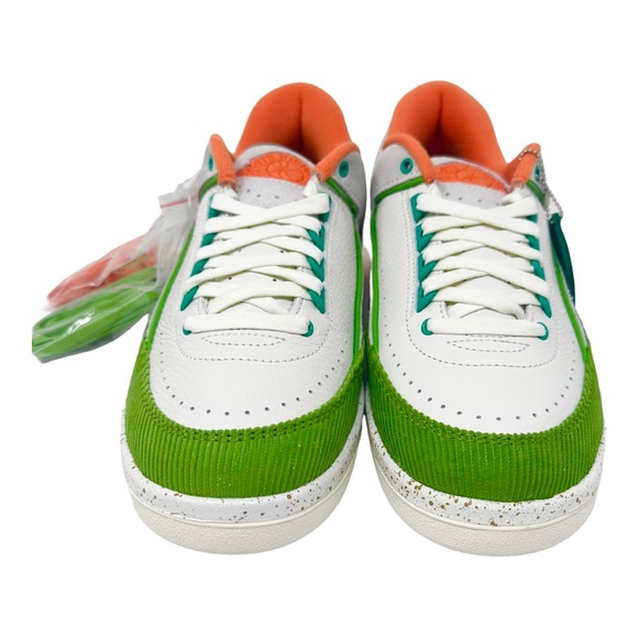Women’s Air Jordan 2 Low SP Titan DV6206183 Sail/Safety Orange/Chlorophyll Sz 10 - Picture 2 of 9